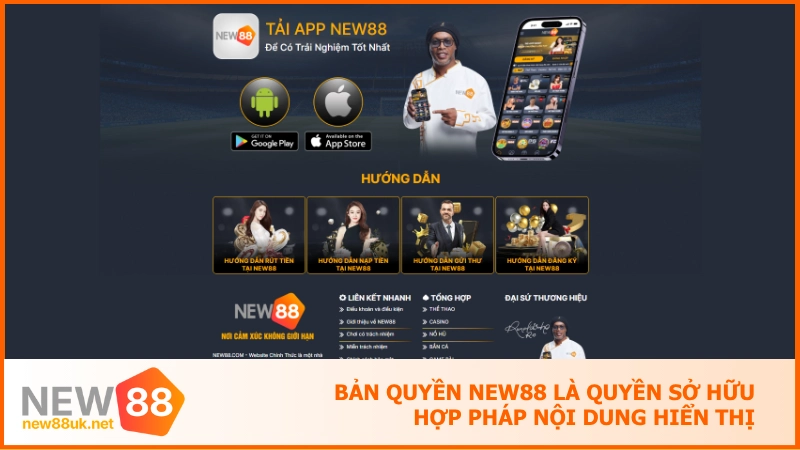 Quy định bản quyền new88 - Đảm bảo quyền lợi về nội dung 1 Bản quyền NEW88 là quyền sở hữu hợp pháp nội dung hiển thị
