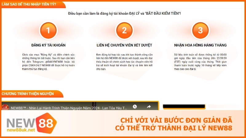 Đại lý new88 - Mô hình kinh doanh với hoa hồng siêu khủng 3 Chỉ với vài bước đơn giản đã có thể trở thành đại lý NEW88