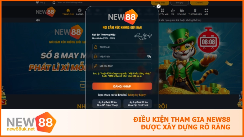 Điều kiện tham gia new88 - Quy định vàng tiêu chuẩn 5 sao 1 Điều kiện tham gia NEW88 được xây dựng rõ ràng