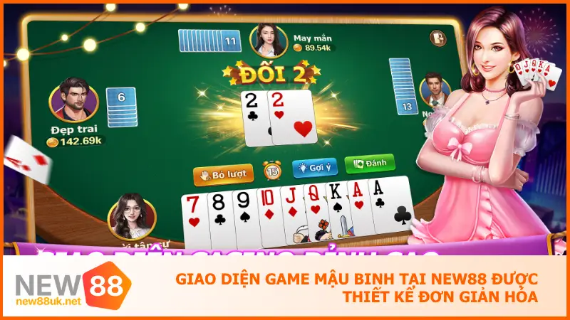Tựa Game Mậu Binh New88 Thử Tài Xếp Bài, Gặt Lộc Như Mơ 3 Giao diện game mậu binh tại new88 được thiết kế đơn giản hóa